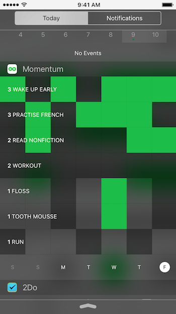 My habits in Momentum