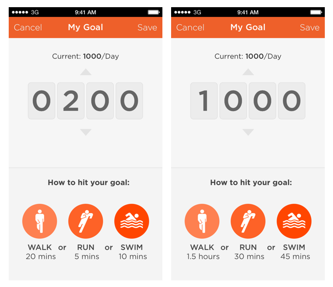 Setting goals in the Shine app