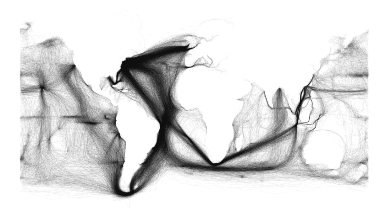 visualisation of ship-log entries