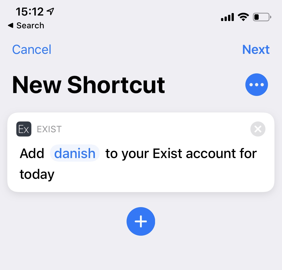 Exist shortcut example